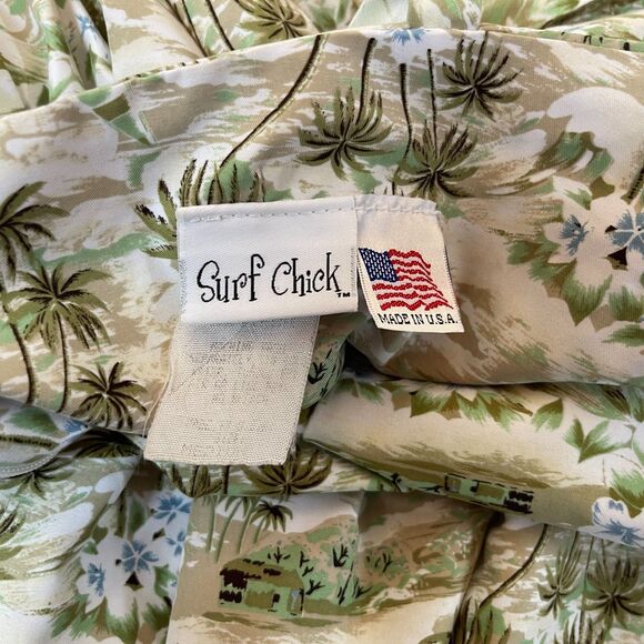 Surf Chick Womens Summer Dress Size Medium Hawaiian Palm Print - Picture 6 of 8